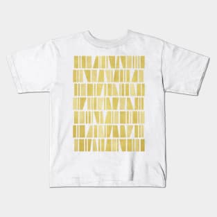 Monochromatic Mosaic in Old Gold Yellow Kids T-Shirt